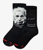 Black childrens sock with portrait of Einstein
