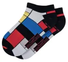 Sneaker sock with cubes in blue, red, yellow, black and white