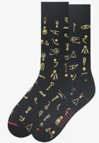 Black sock with egyptian symbols